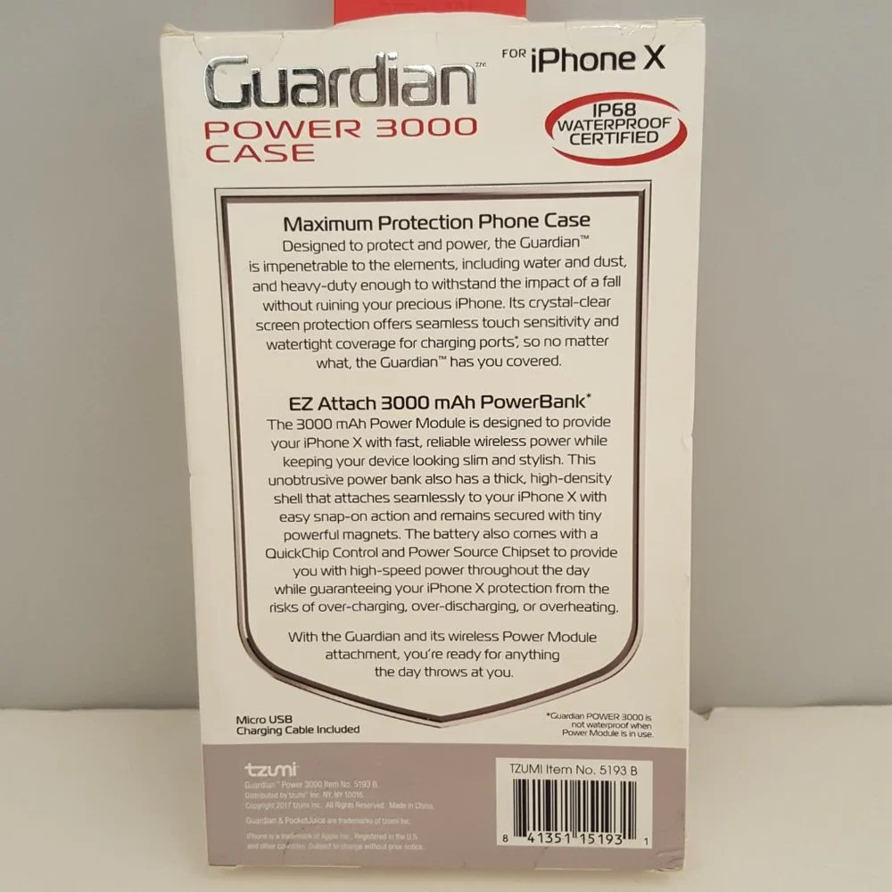 Guardian Certified Waterproof IP68 DROP & Scratch Proof Wireless Power 3000 mAh